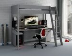 FLAIR FURNISHINGS NOOMI TERA GREY GAMING HIGHSLEEPER BED-0