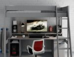 FLAIR FURNISHINGS NOOMI TERA GREY GAMING HIGHSLEEPER BED-27366
