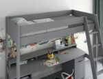 FLAIR FURNISHINGS NOOMI TERA GREY GAMING HIGHSLEEPER BED-27362