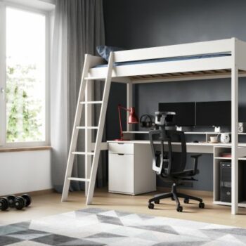 FLAIR NOOMI TERA WHITE GAMING HIGHSLEEPER BED-0