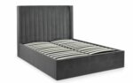 Julian Bowen Langham Scalloped Headboard Storage Bed - Grey-25582