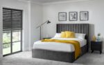 Julian Bowen Langham Scalloped Headboard Storage Bed - Grey-0