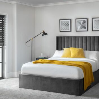 Julian Bowen Langham Scalloped Headboard Storage Bed - Grey-0