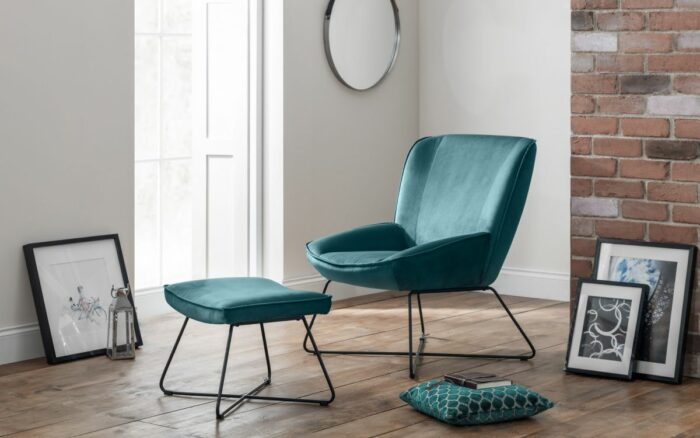 Julian Bowen Mila Velvet Accent Chair & Stool -25712