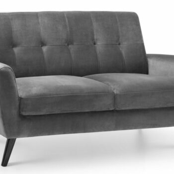 julian bowen Monza Retro 2 Seat Sofa Mid Grey Velvet-0