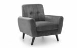 julian bowen Monza Retro Armchair Grey Velvet-0