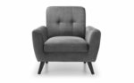 julian bowen Monza Retro Armchair Grey Velvet-25768