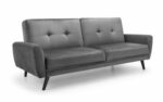 julian bowen Monza Retro 3/4 Seat Sofa Bed Grey Velvet-0
