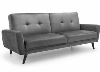 julian bowen Monza Retro 3/4 Seat Sofa Bed Grey Velvet-0