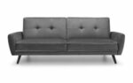julian bowen Monza Retro 3/4 Seat Sofa Bed Grey Velvet-25782