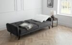 julian bowen Monza Retro 3/4 Seat Sofa Bed Grey Velvet-25783