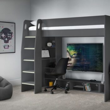 Julian Bowen Nebula Gaming Bed with Desk - Anthracite-0
