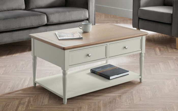 Julian Bowen Provence 2 Drawer Coffee Table-25938