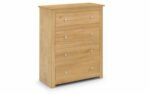 julian bowen Radley 4 Drawer Chest - Waxed Pine-0