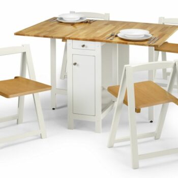 Julian Bowen Savoy Dining Set - White / Natural Finish-0