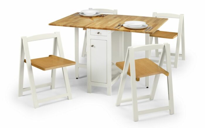 Julian Bowen Savoy Dining Set - White / Natural Finish-0
