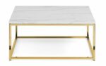 Julian Bowen Scala Gold White Marble Top Coffee Table-26016