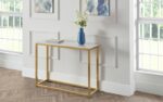 Julian Bowen Scala Gold White Marble Top Console Table-26032