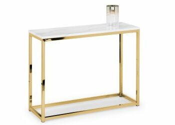 Julian Bowen Scala Gold White Marble Top Console Table-0