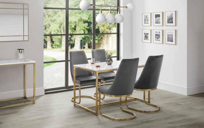 Julian Bowen Scala Gold Dining Table-26024
