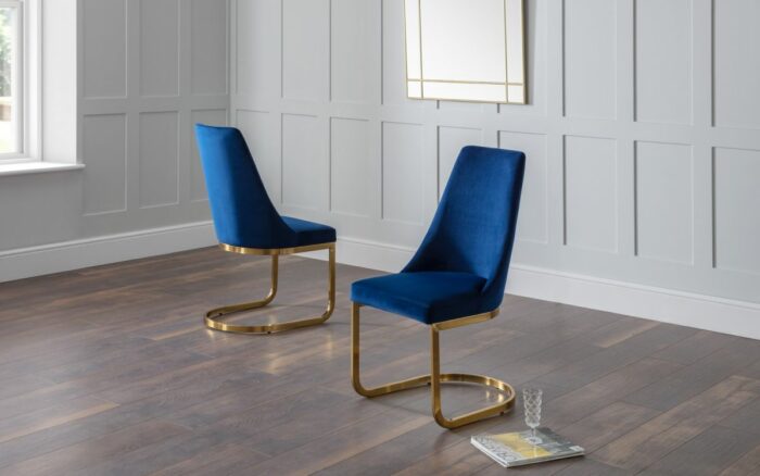 Julian Bowen Vittoria Cantilever Dining Chair - Blue-0