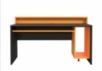 FLAIR FURNISHINGS POWER Y COLOUR CHANGING LED GAMING DESK IN ORANGE AND BLACK-27428