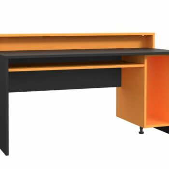 FLAIR FURNISHINGS POWER Y COLOUR CHANGING LED GAMING DESK IN ORANGE AND BLACK-0