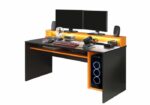 FLAIR FURNISHINGS POWER Y COLOUR CHANGING LED GAMING DESK IN ORANGE AND BLACK-27433
