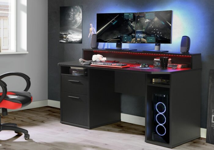 Flair Furnishing Power Z Gaming Desk With Colour Change LED-27313