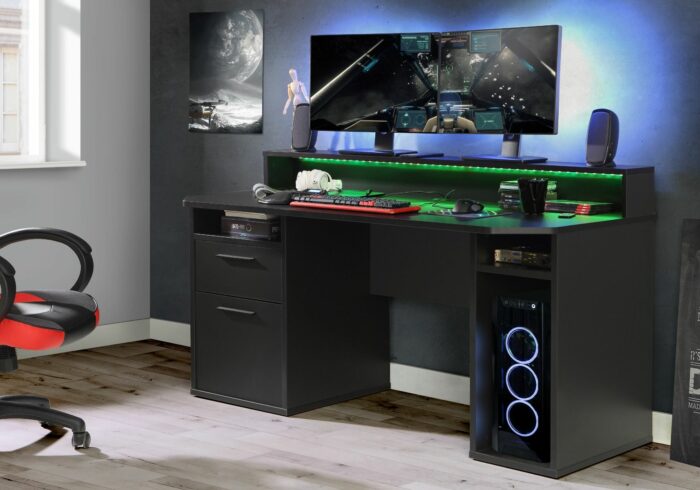 Flair Furnishing Power Z Gaming Desk With Colour Change LED-27315
