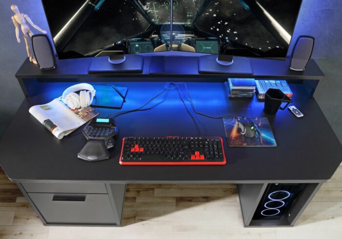 Flair Furnishing Power Z Gaming Desk With Colour Change LED-27316