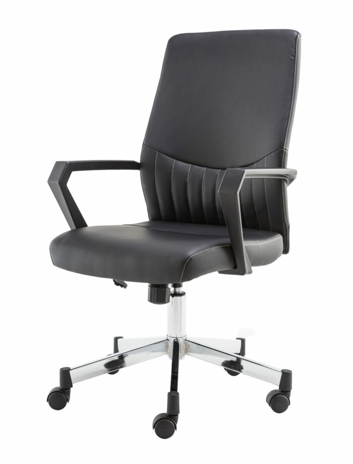 Dorel Alphason Brooklyn Designed Faux Leather Low Back Chair - Black-0