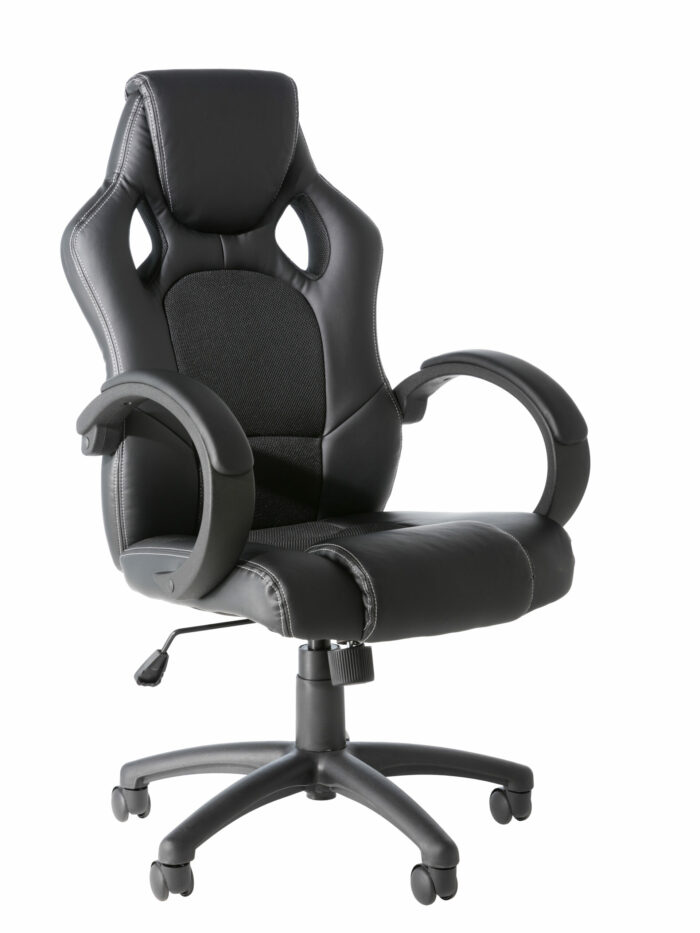 Dorel Alphason Daytona Faux Leather Racing Chair - Black-0