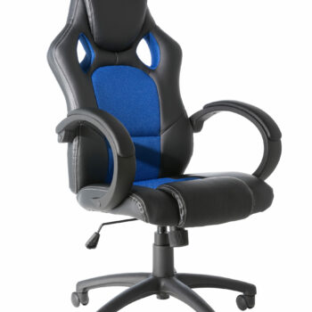 Dorel Alphason Daytona Faux Leather Racing Chair - Black With Blue Insert-0