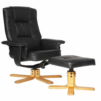 Dorel Alphason Drake Recliner Chair With Footstool - Black-0
