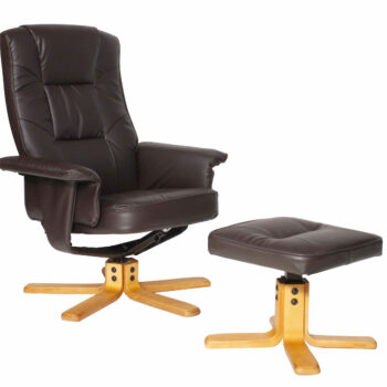 Dorel Alphason Drake Recliner Chair With Footstool - Brown-0