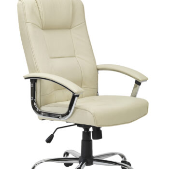 Dorel Alphason Houston Leather High Back Executive Chair - Cream-0