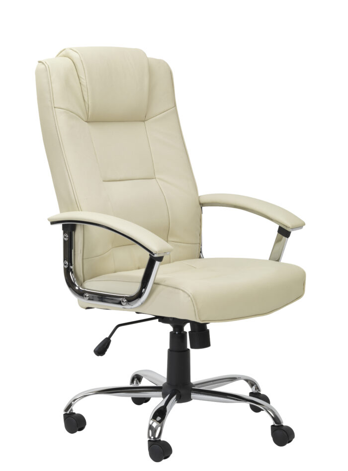 Dorel Alphason Houston Leather High Back Executive Chair - Cream-0