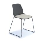 dams Strut chair with seat pad and chrome sled frame -0