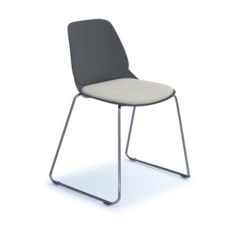 dams Strut chair with seat pad and chrome sled frame -0