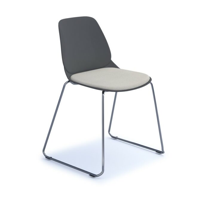 dams Strut chair with seat pad and chrome sled frame -0
