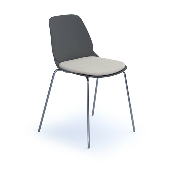 dams Strut chair with seat pad and chrome 4 leg frame-0