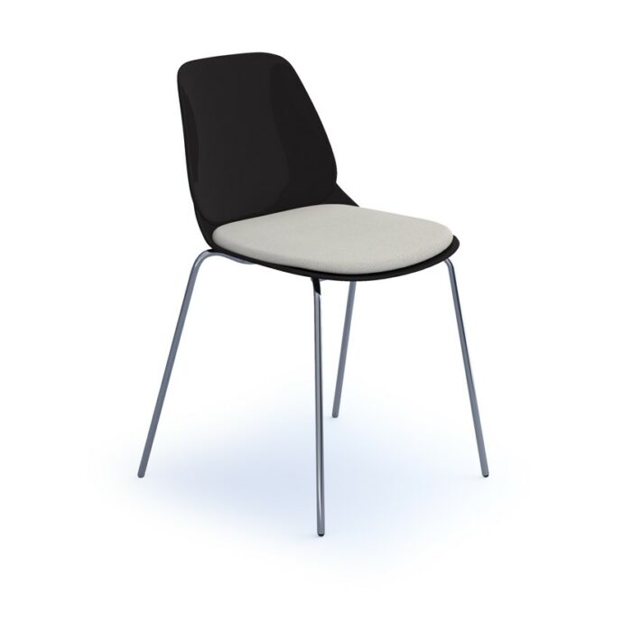 dams Strut chair with seat pad and chrome 4 leg frame-27904