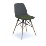dams Strut chair with seat pad and natural oak 4 leg frame with black steel detail-0