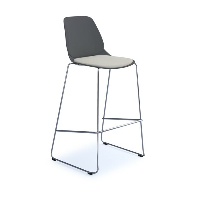 dams Strut multi-purpose stool with seat pad and chrome sled frame-28046