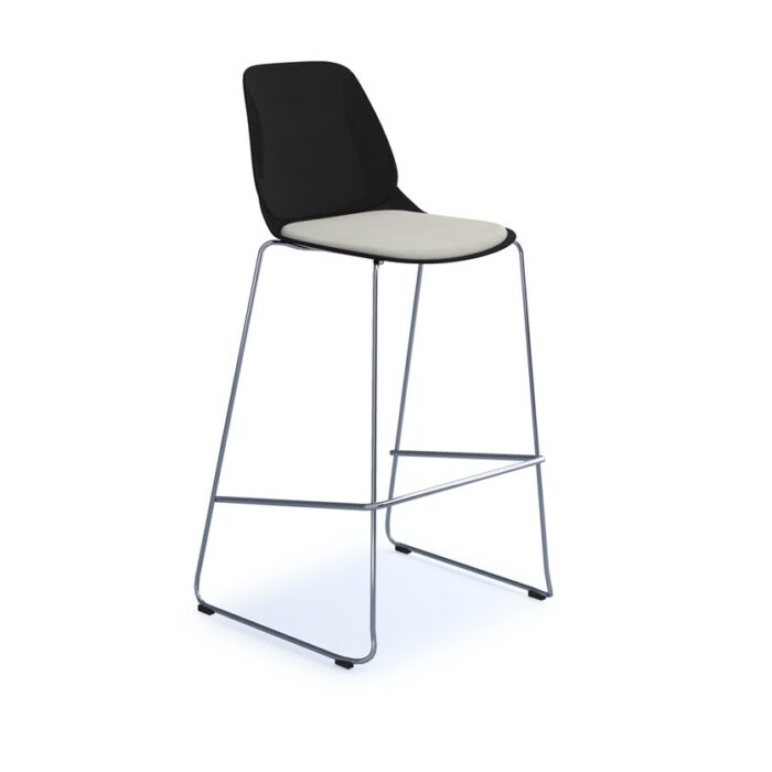 dams Strut multi-purpose stool with seat pad and chrome sled frame-0