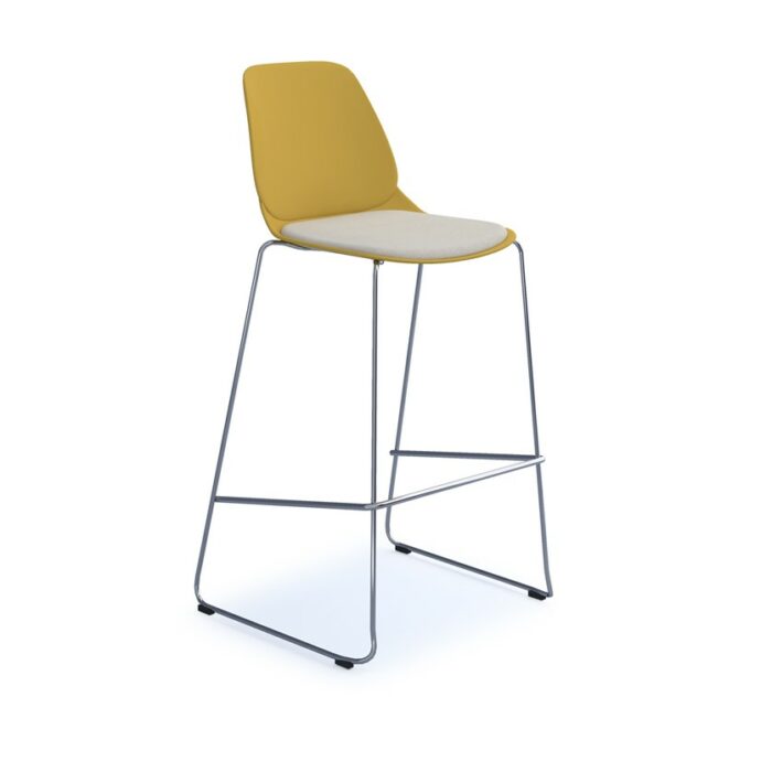 dams Strut multi-purpose stool with seat pad and chrome sled frame-28049
