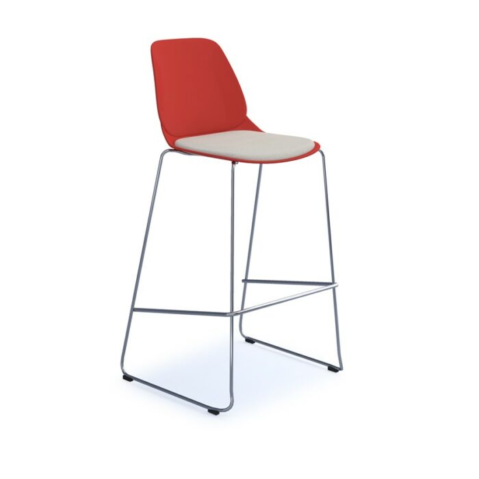 dams Strut multi-purpose stool with seat pad and chrome sled frame-28044