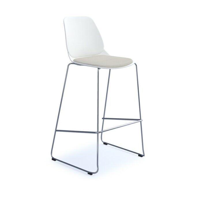 dams Strut multi-purpose stool with seat pad and chrome sled frame-28045