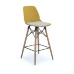 dams Strut multi-purpose stool with seat pad and natural oak 4 leg frame with black steel detail-28062